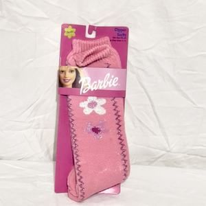 Vintage Barbie Slipper Socks One Size Fits All Shoe Kid Size 11-3 Soft Pink New